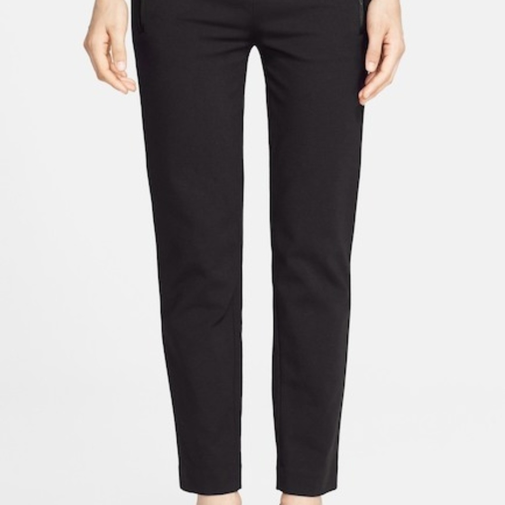 Vince genuine Leather trim black trousers (8)